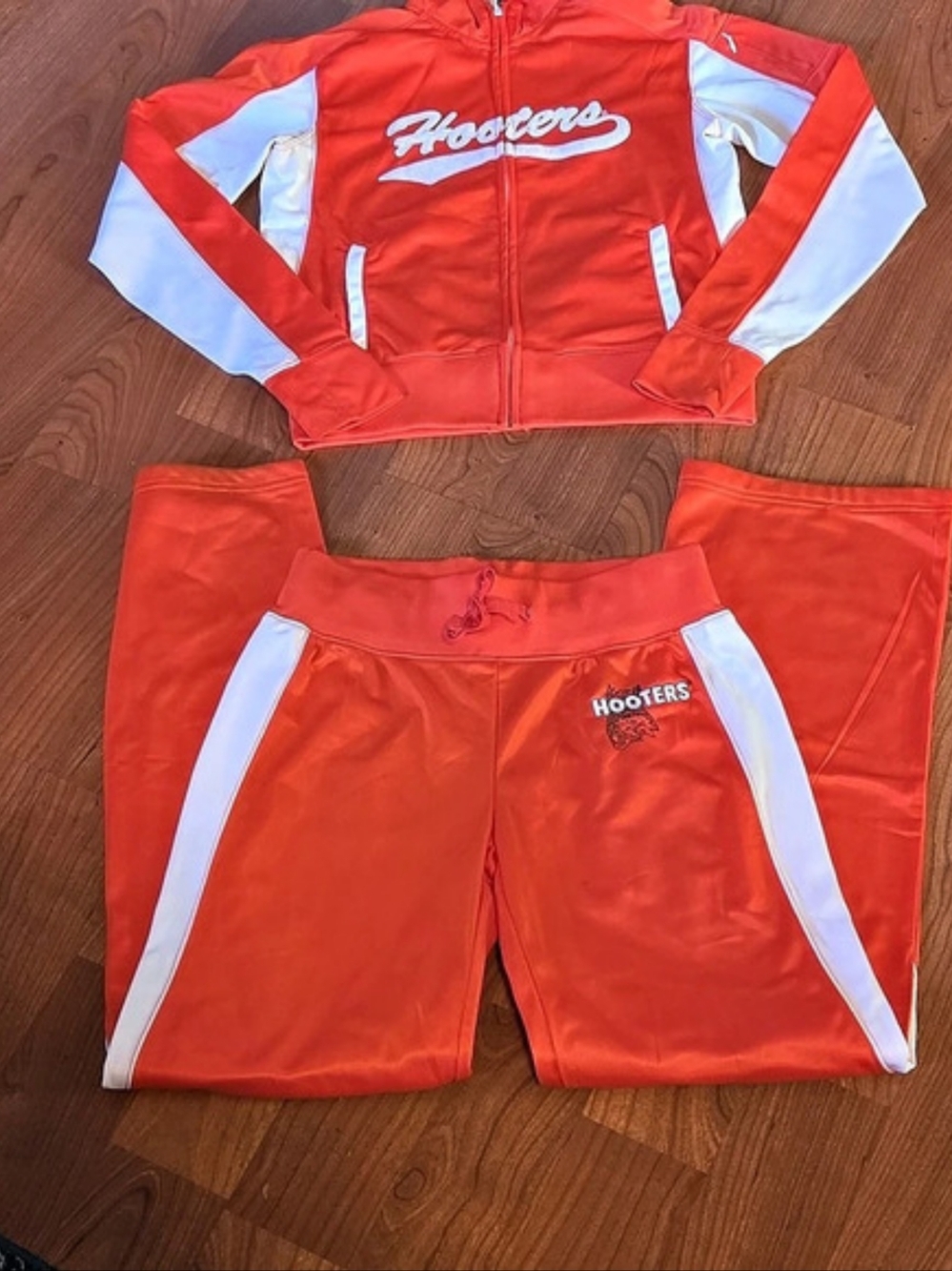 Hooters Promotional Uniform Tracksuit Orange & White Size small
